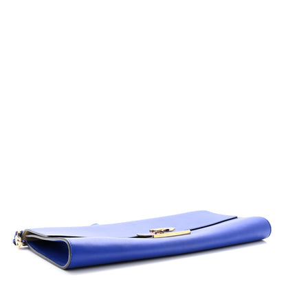 Salvatore Ferragamo Nuage Calfskin Afef Lock Story Gancini Clutch Blue 4 of 7
