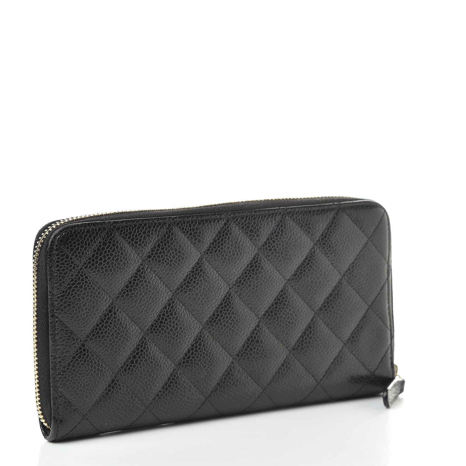 Chanel Caviar Quilted Large Gusset Zip Around Wallet Black 3 of 12