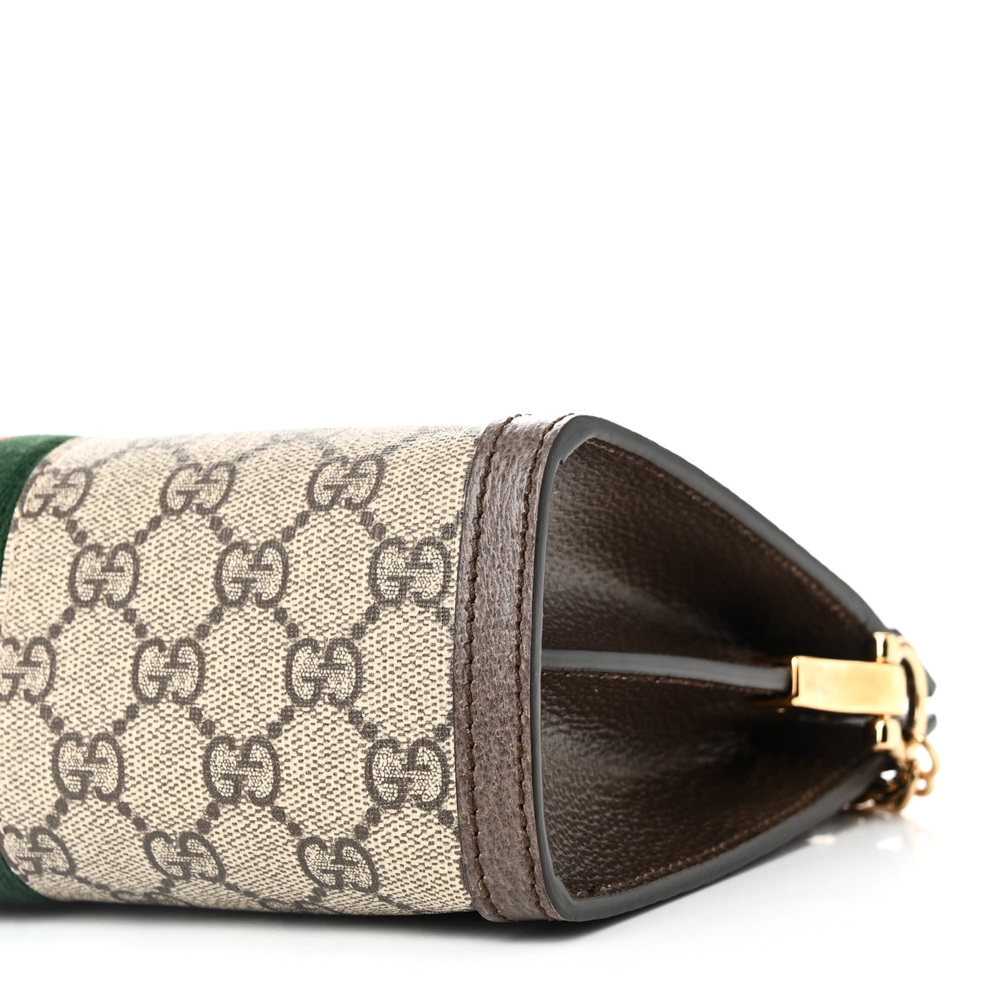 GG Supreme Monogram Web Small Ophidia Chain Shoulder Bag Brown