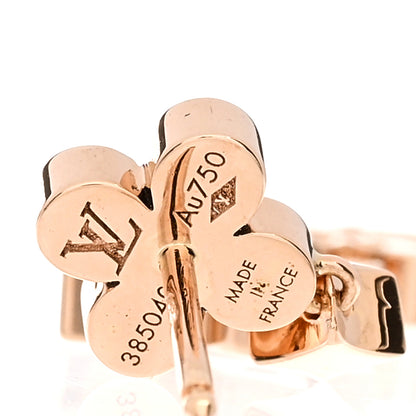 Louis Vuitton 18K Pink Gold Diamond Dentelle One Row Earrings 4 of 4