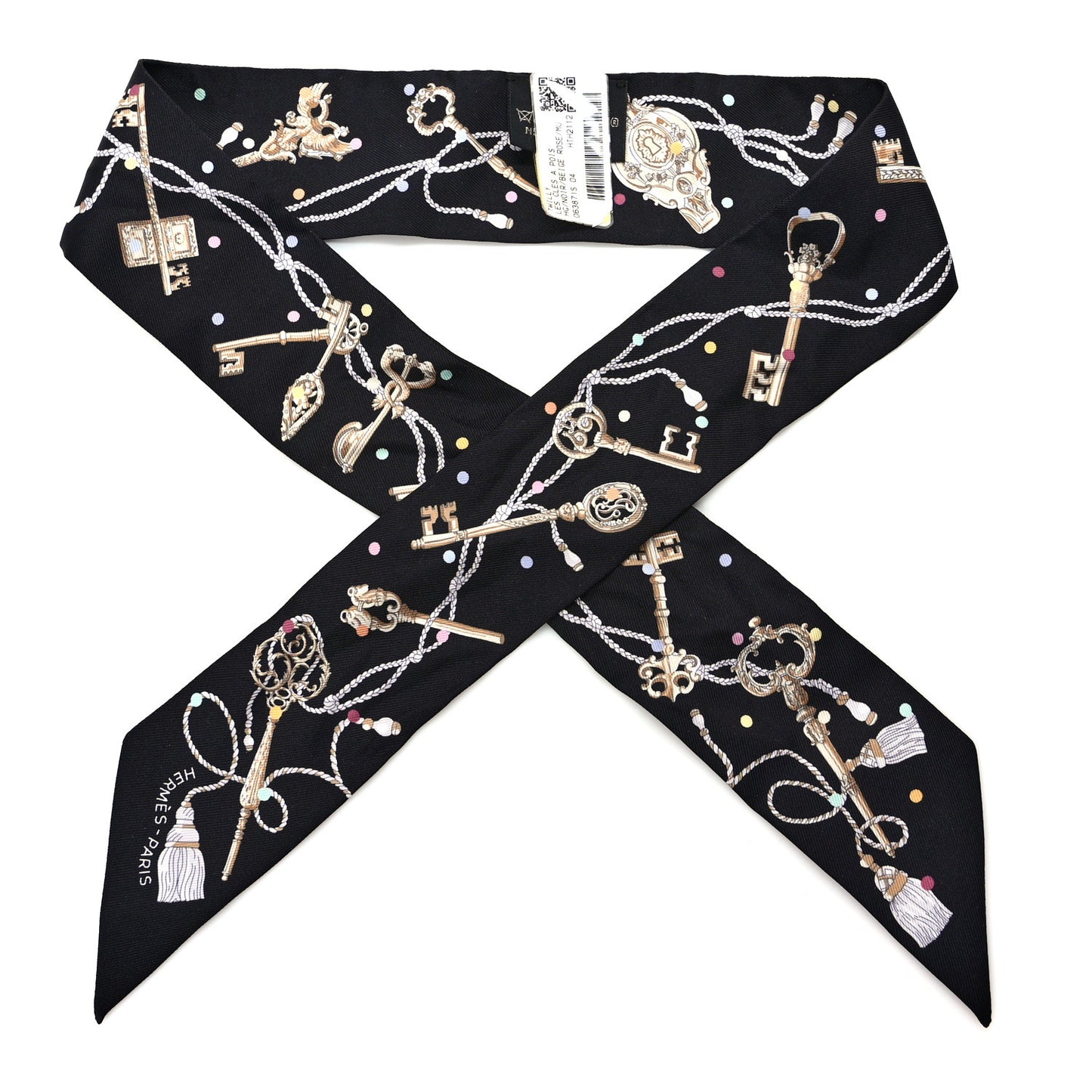 Silk Les Cles A Pois Twilly Black Beige Rose Multicolor