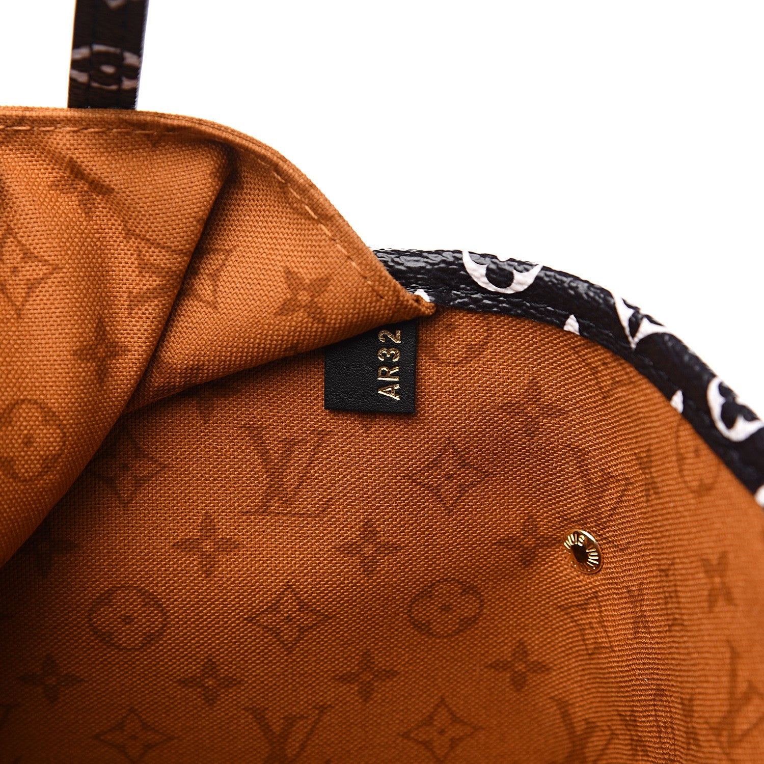 Louis Vuitton Monogram Giant Crafty Neverfull MM Creme Caramel 6 of 8