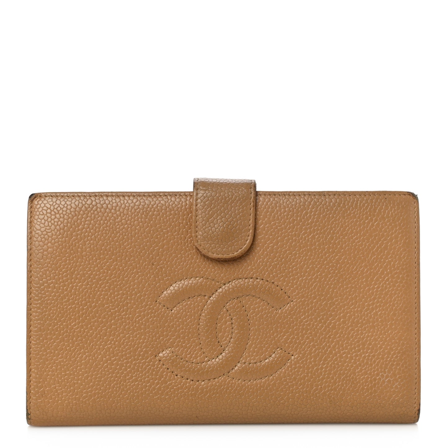 Caviar Timeless CC French Wallet Beige