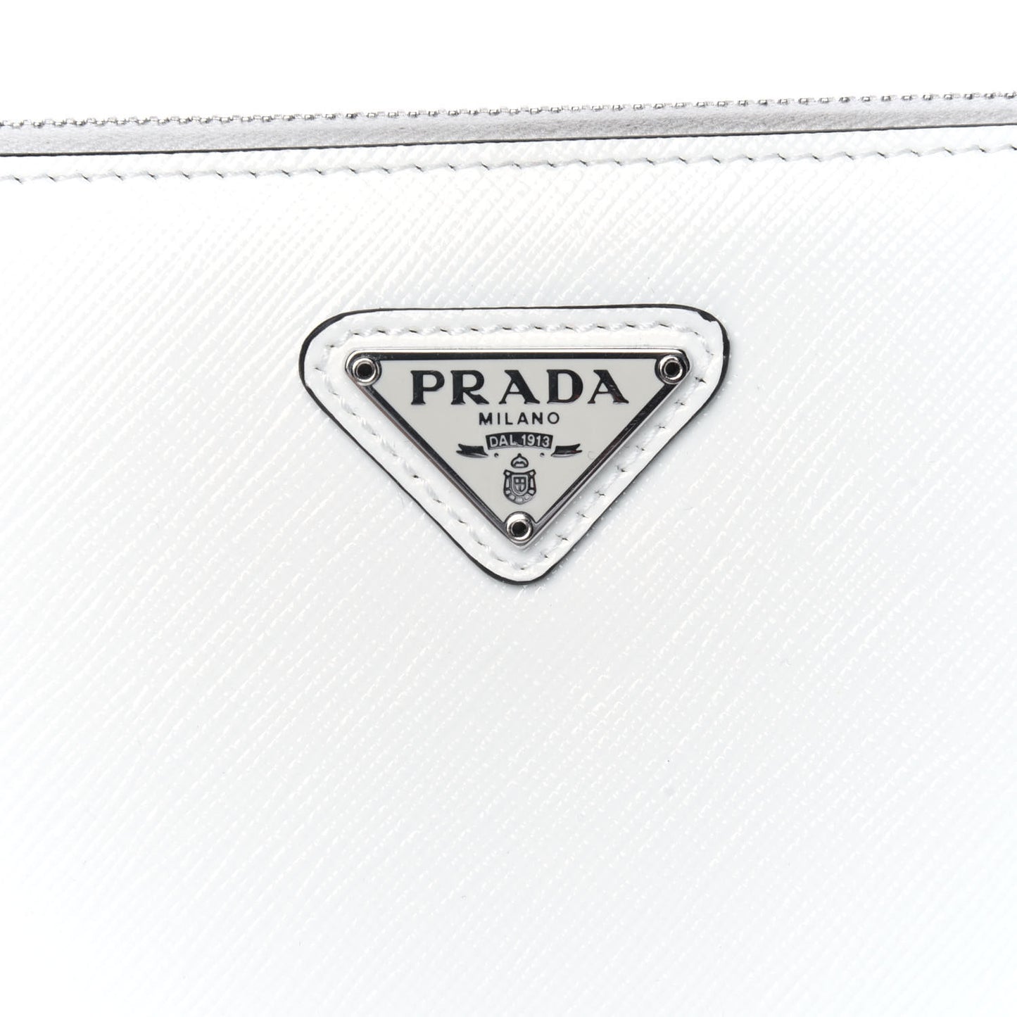 Saffiano Vernice Chain Crossbody Bag Bianco