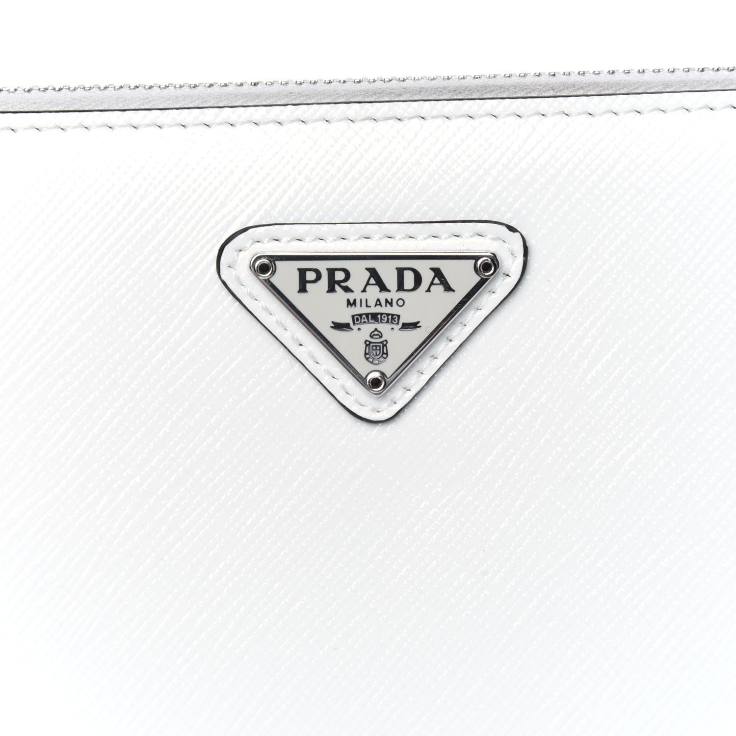 Prada Saffiano Vernice Chain Crossbody Bag Bianco 12 of 12
