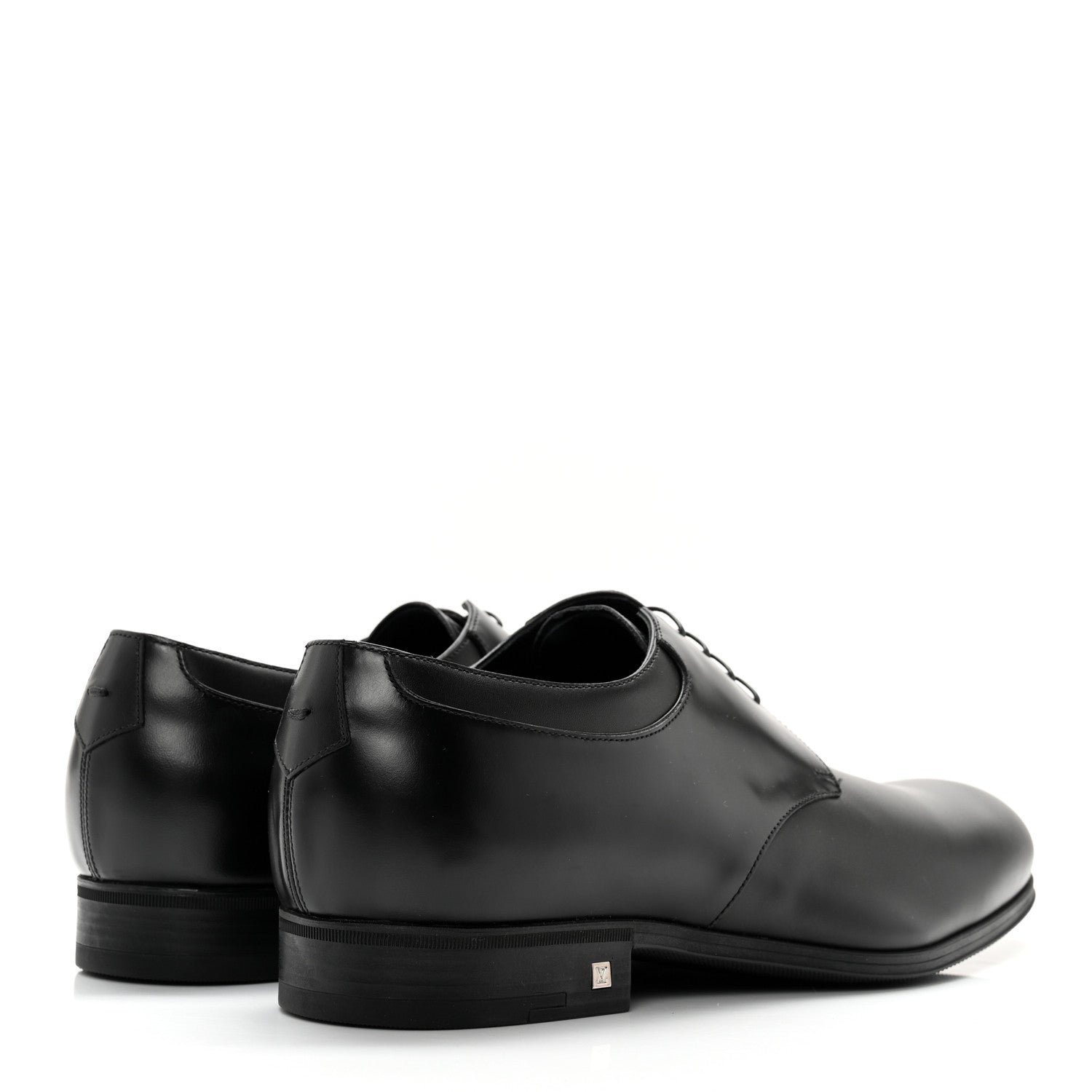 Louis Vuitton Lambskin Mens Derby Lace Up Shoes 9 Black 4 of 12