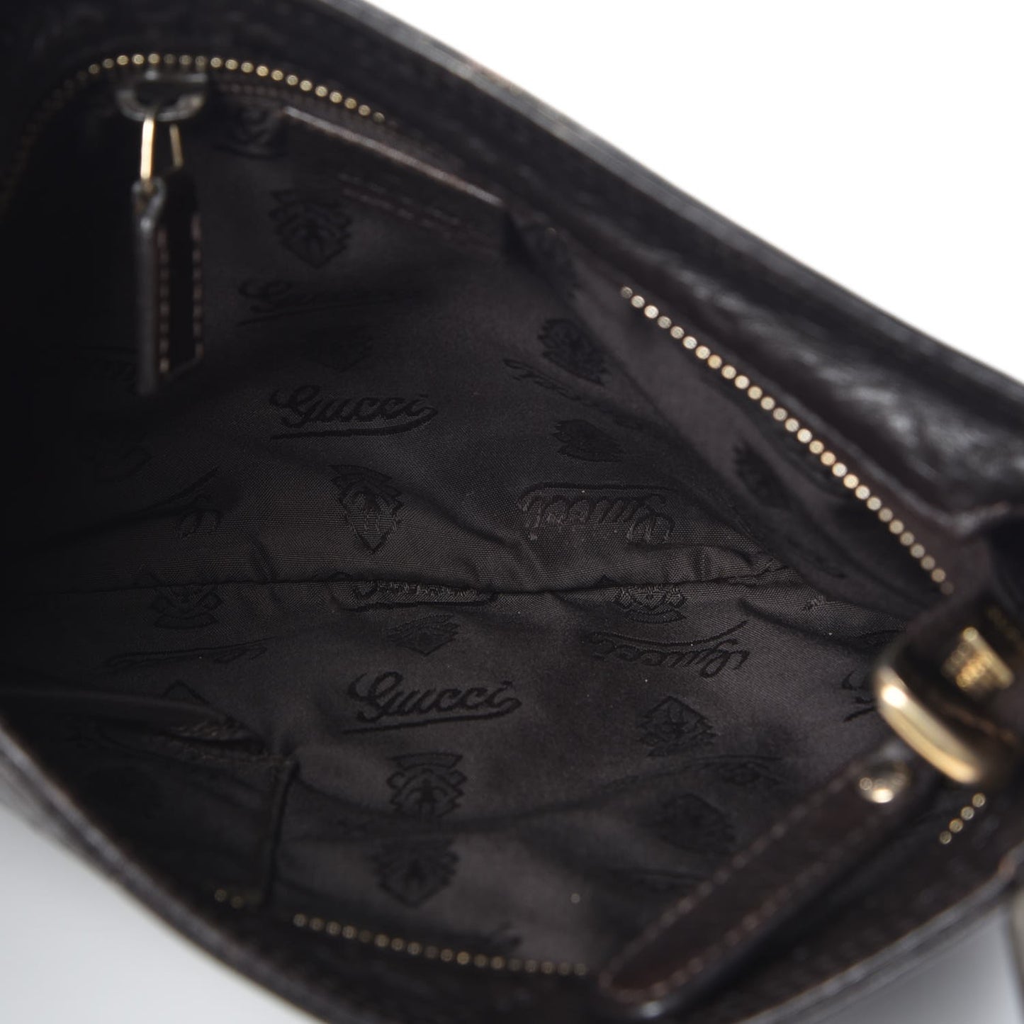 Guccissima Small Flat Messenger Bag Dark Brown
