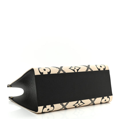 Louis Vuitton Empreinte Monogram Giant Broderies Onthego MM Cream Black 4 of 8