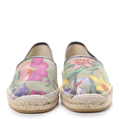 Gucci Canvas Flora Snake Print Mens Espadrilles 9 Militare Multicolor Black 2 of 8