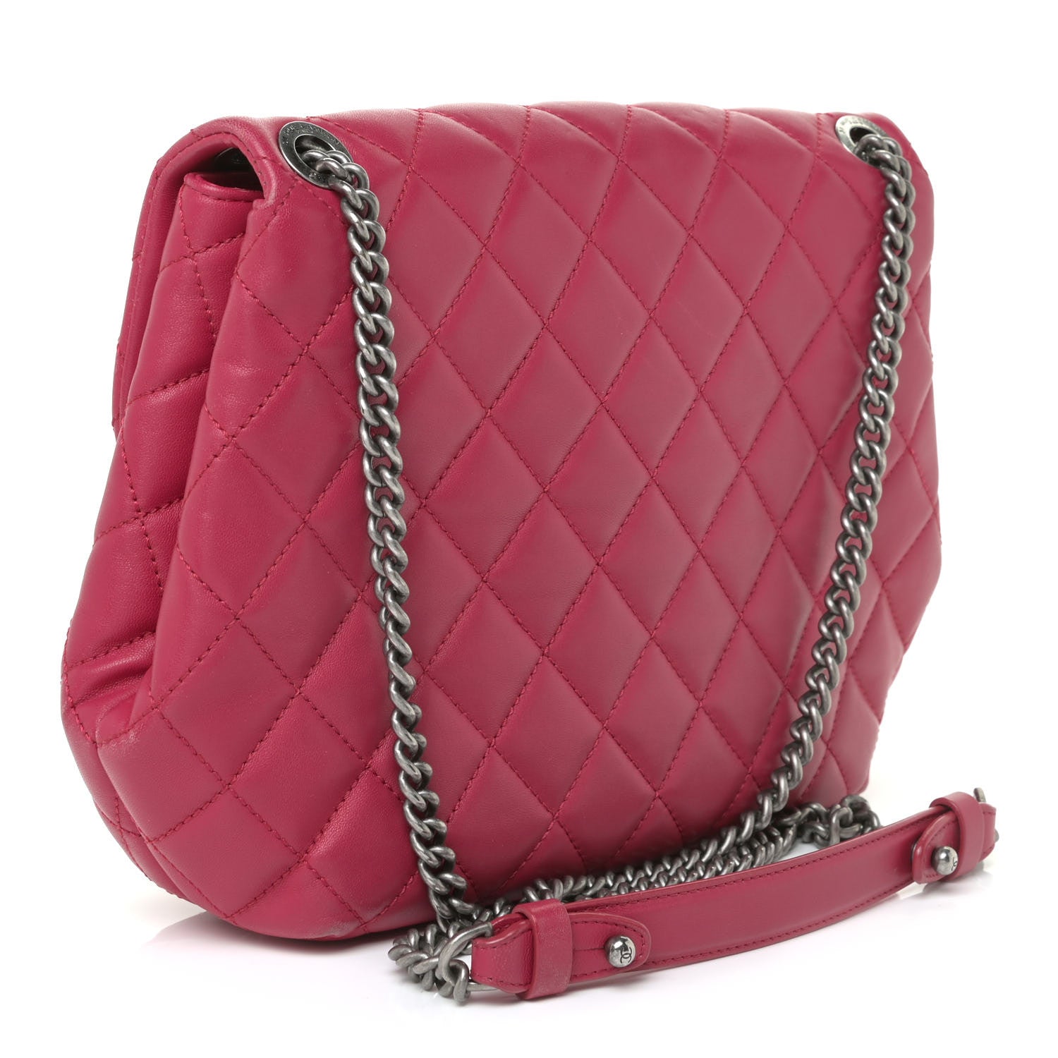 Chanel Lambskin Quilted Large Daily Supple Flap Dark Pink 3 of 27