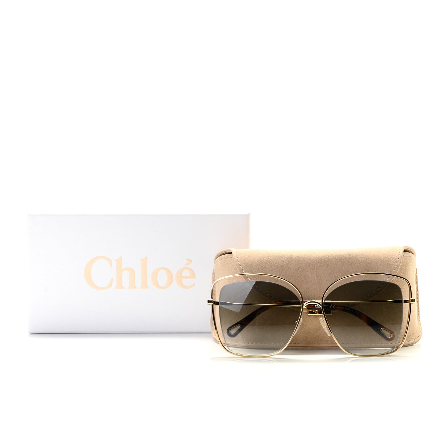 Chloe Poppy Cutout Square Sunglasses CE133S Havana Brown 7 of 7