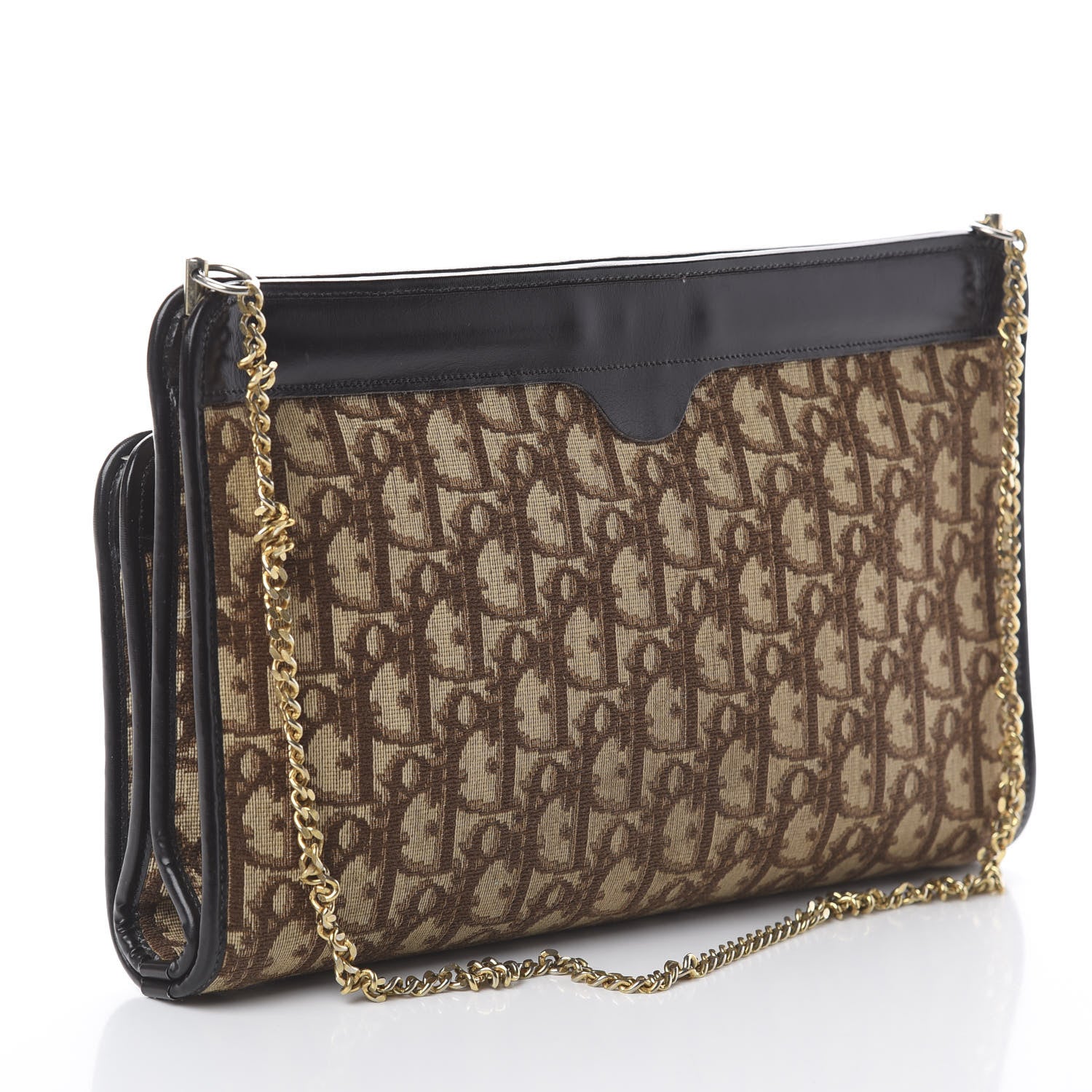 Christian Dior Monogram Chain Clutch Brown 2 of 8