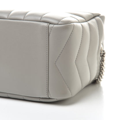 Saint Laurent Calfskin Y Quilted Monogram Small Loulou Bowling Bag Light Gray 10 of 10