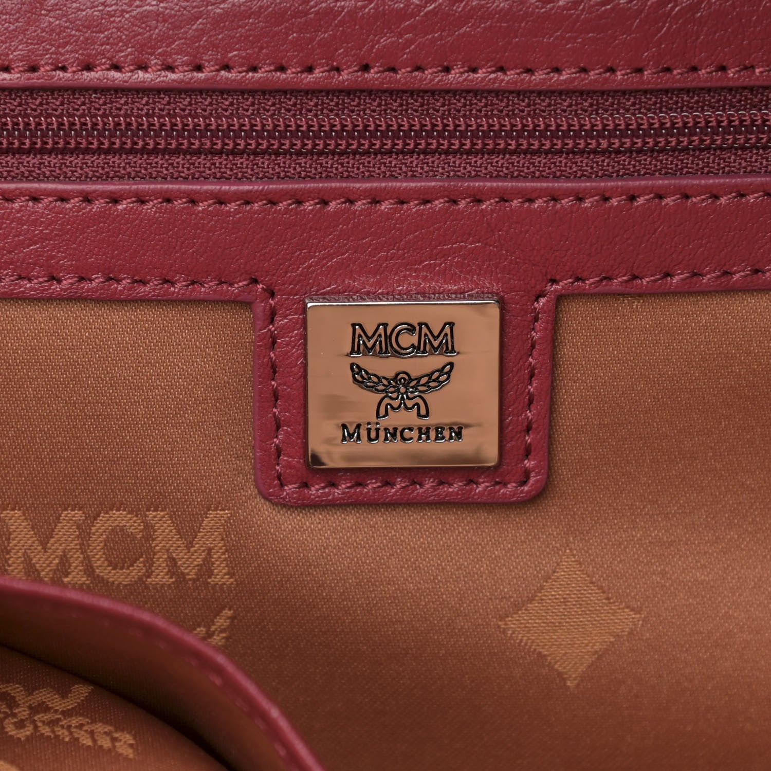MCM Visetos Studded Medium Stark Backpack Scooter Red 5 of 12