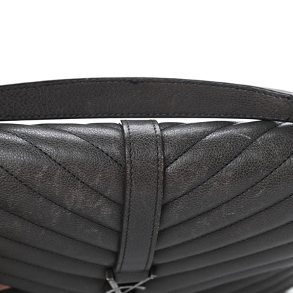 Saint Laurent Sheepskin Matelasse Chevron Monogram Medium College Bag Asphalt 7 of 11