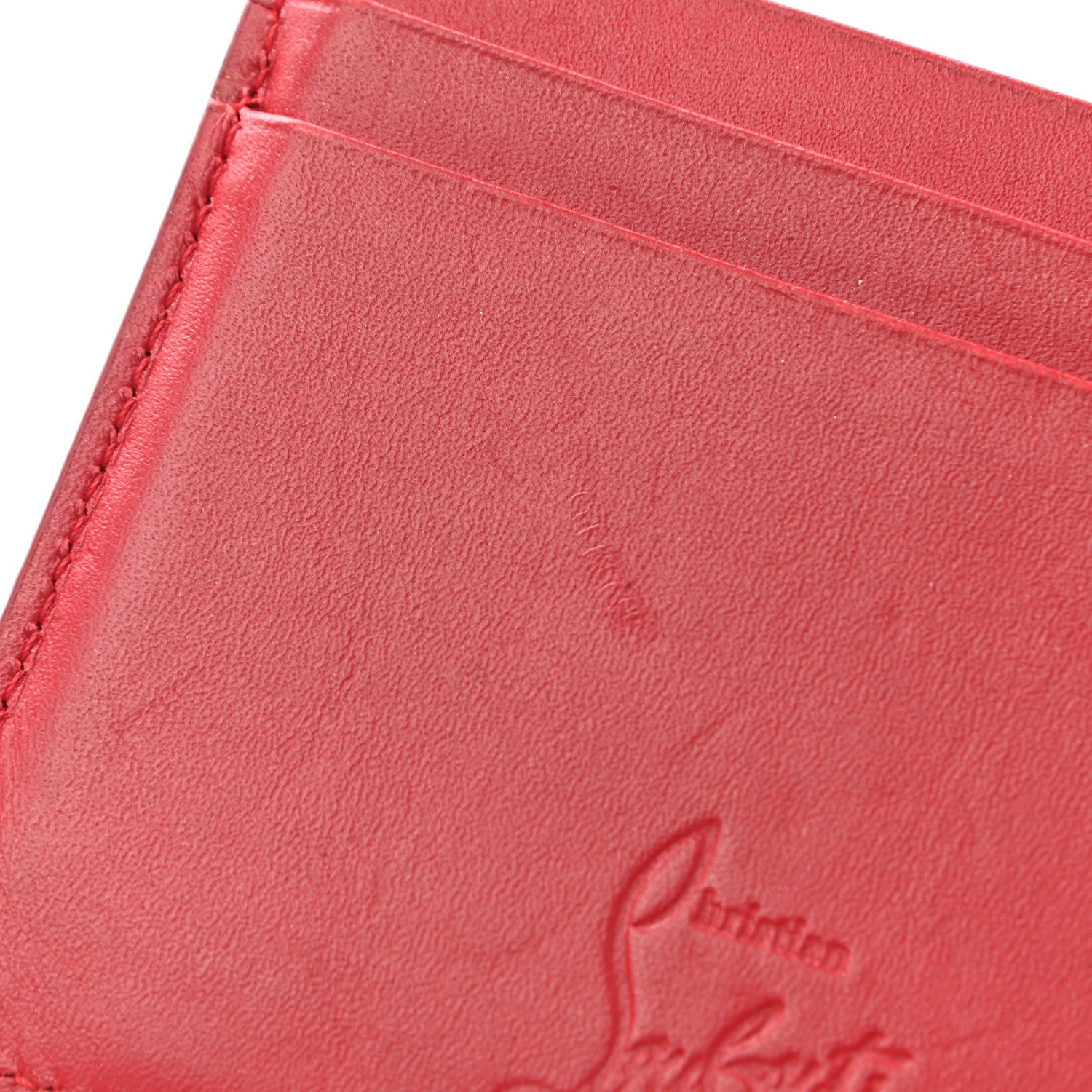 Christian Louboutin Calfskin Paris Spikes Kios Card Holder Red 8 of 9