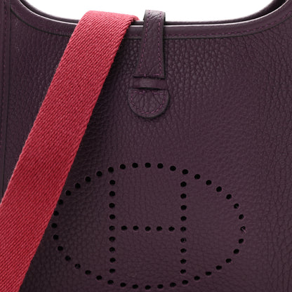 Hermes Taurillon Clemence Amazone Evelyne TPM Cassis Rouge Grenat 8 of 11