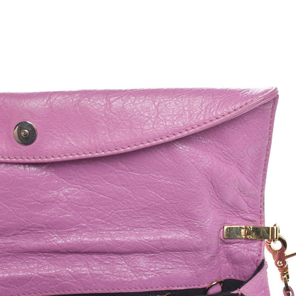 Balenciaga Agneau Giant 12 Gold Hardware Envelope Strap Clutch Rose Berlingot 9 of 11