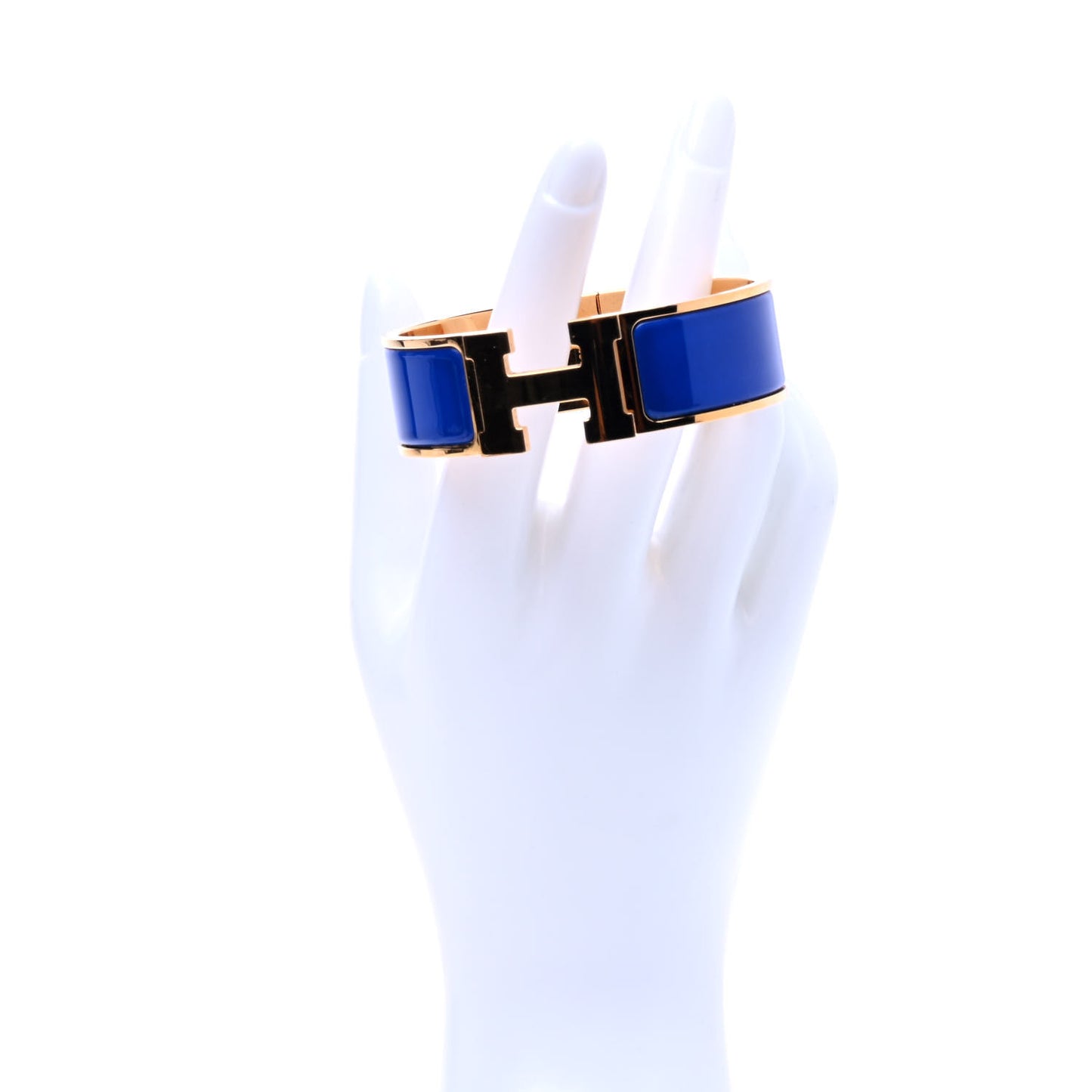 Enamel Wide Clic Clac H Bracelet GM Bleu Royal