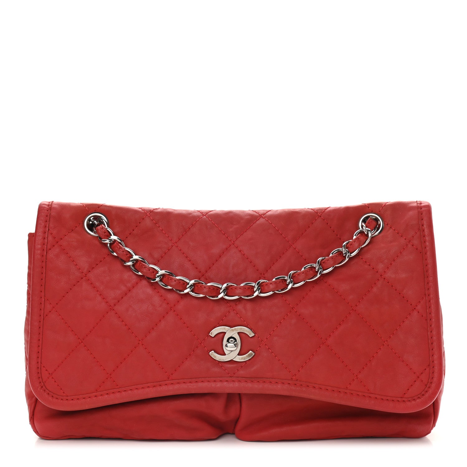 Chanel Ultra Soft Suede Calfskin Medium Natural Beauty Flap Bag Red 1 of 10