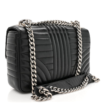 Prada Soft Calfskin Impunture Diagramme Medium Chain Flap Shoulder Bag Black 4 of 25
