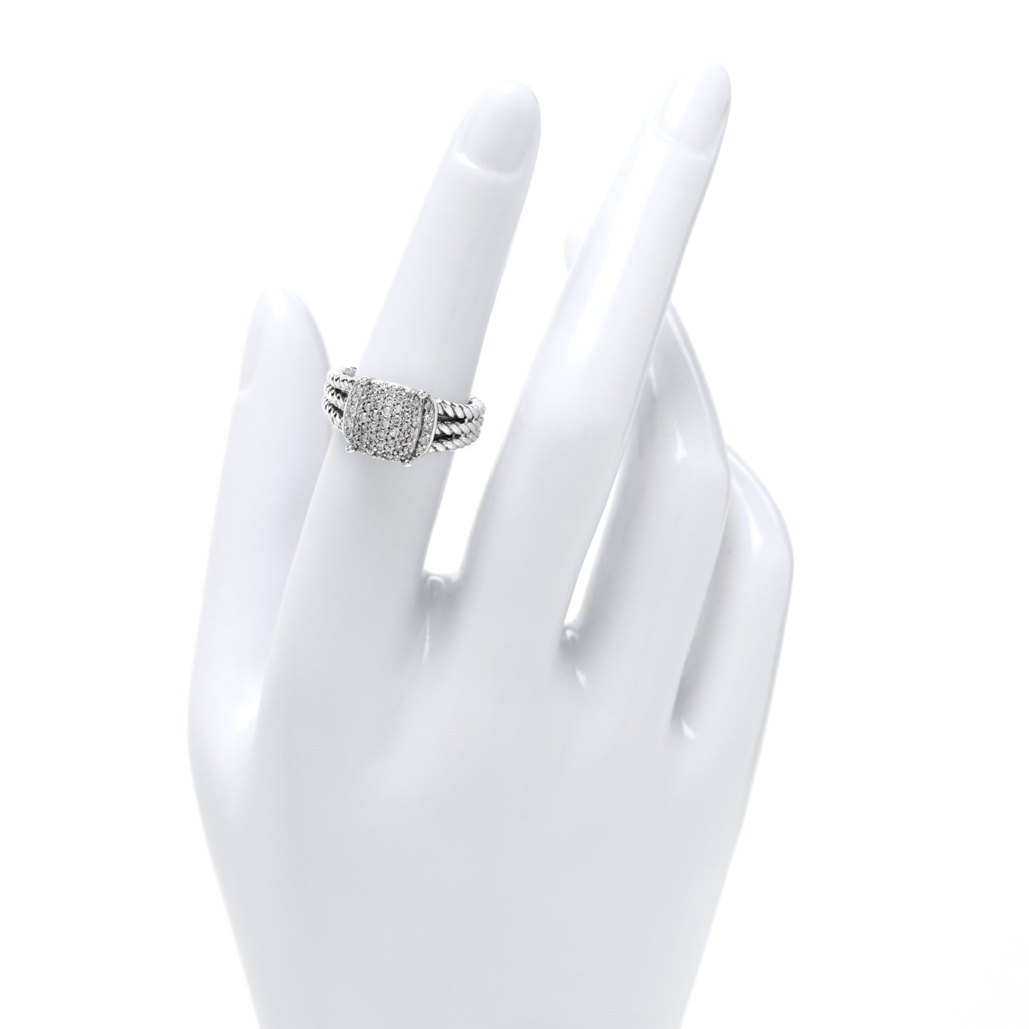 Sterling Silver Diamond 10mm Petite Wheaton Ring 52 6