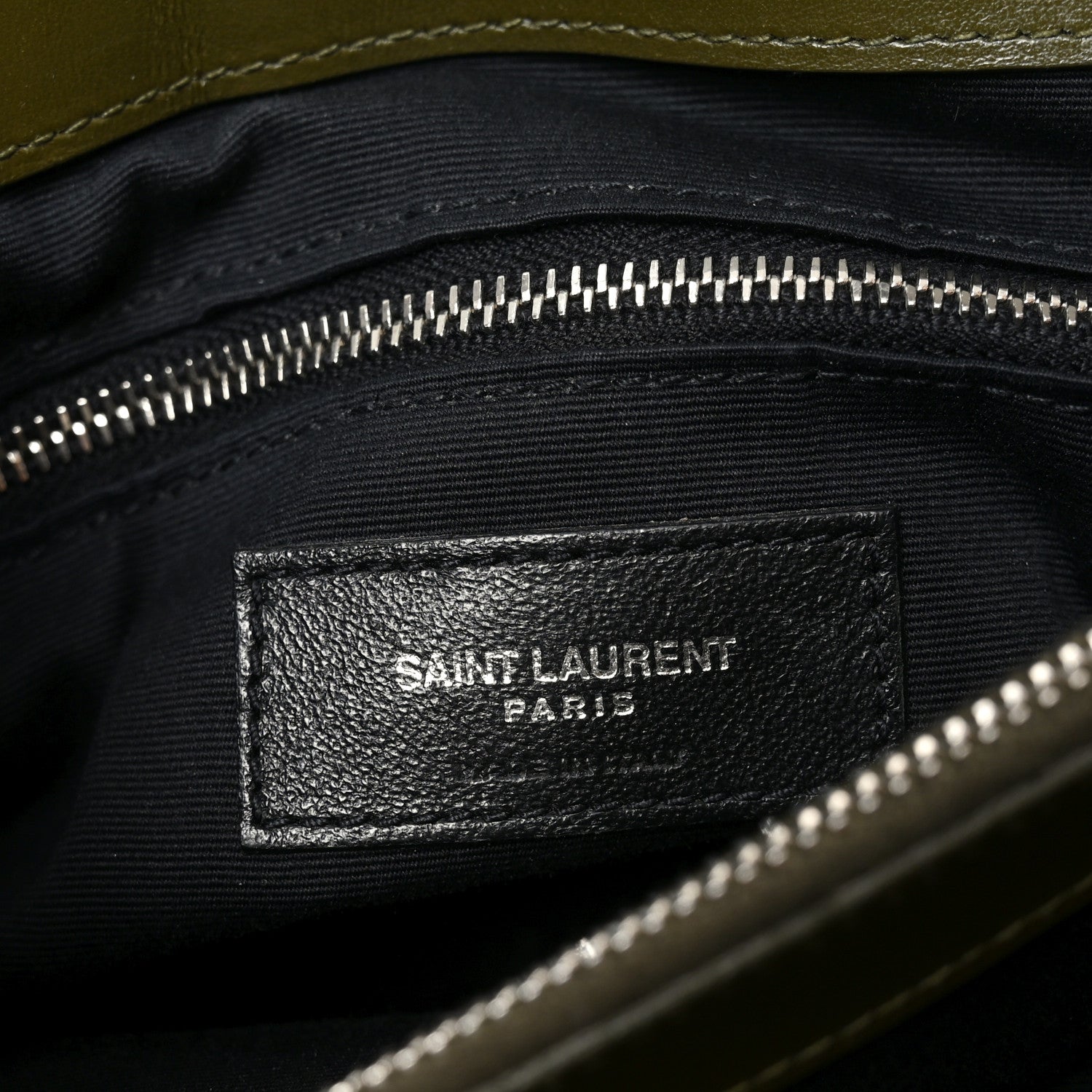 Saint Laurent Calfskin Y Quilted Monogram Medium Loulou Chain Satchel Military Olive 6 of 10