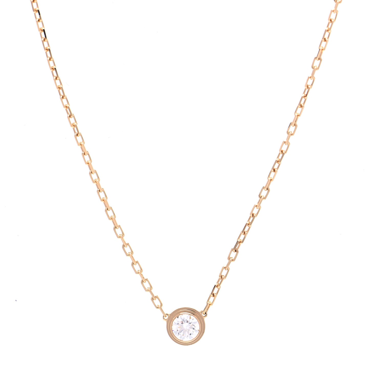 18K Pink Gold Diamond LM D'Amour Pendant Necklace