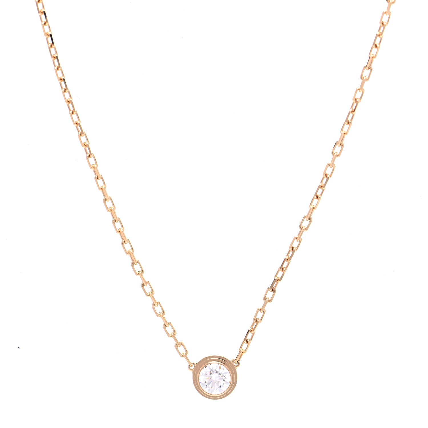 Cartier 18K Pink Gold Diamond LM D'Amour Pendant Necklace 1 of 3