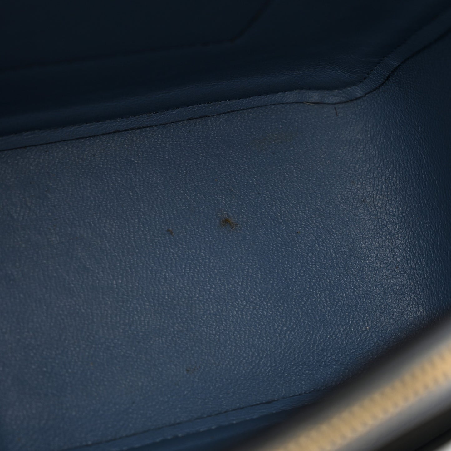 Shiny Smooth Calfskin Medium Frame Shoulder Bag Blue Light Taupe