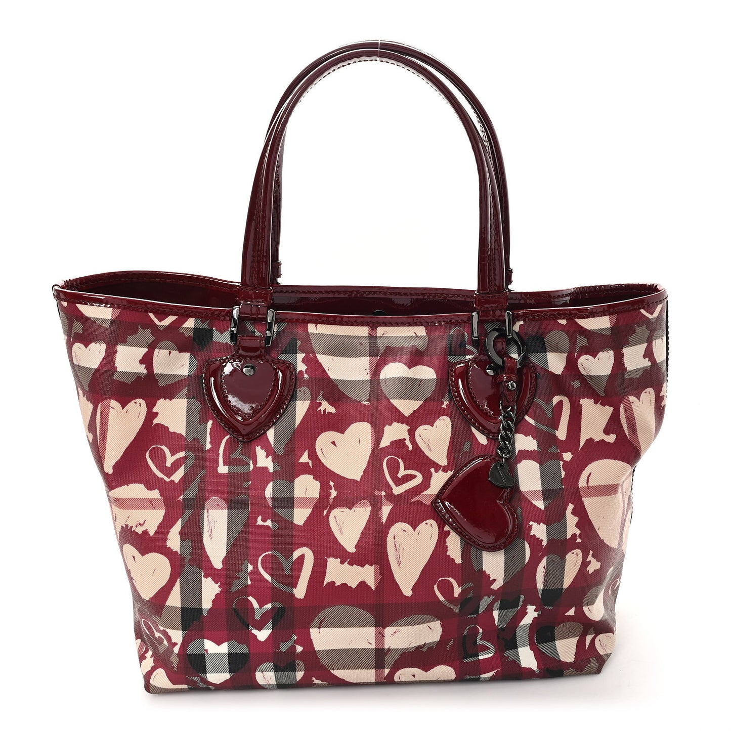 Nova Check Heart Tote Red