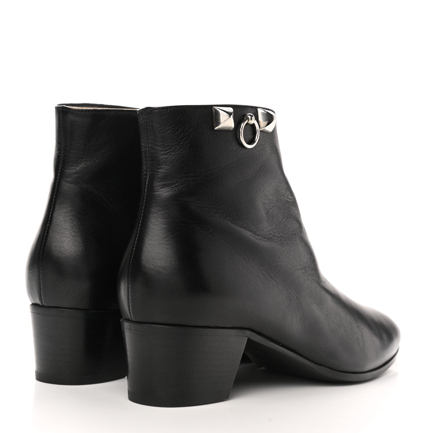 Hermes Goatskin Sixtine Ankle Boots 39.5 Black 4 of 8