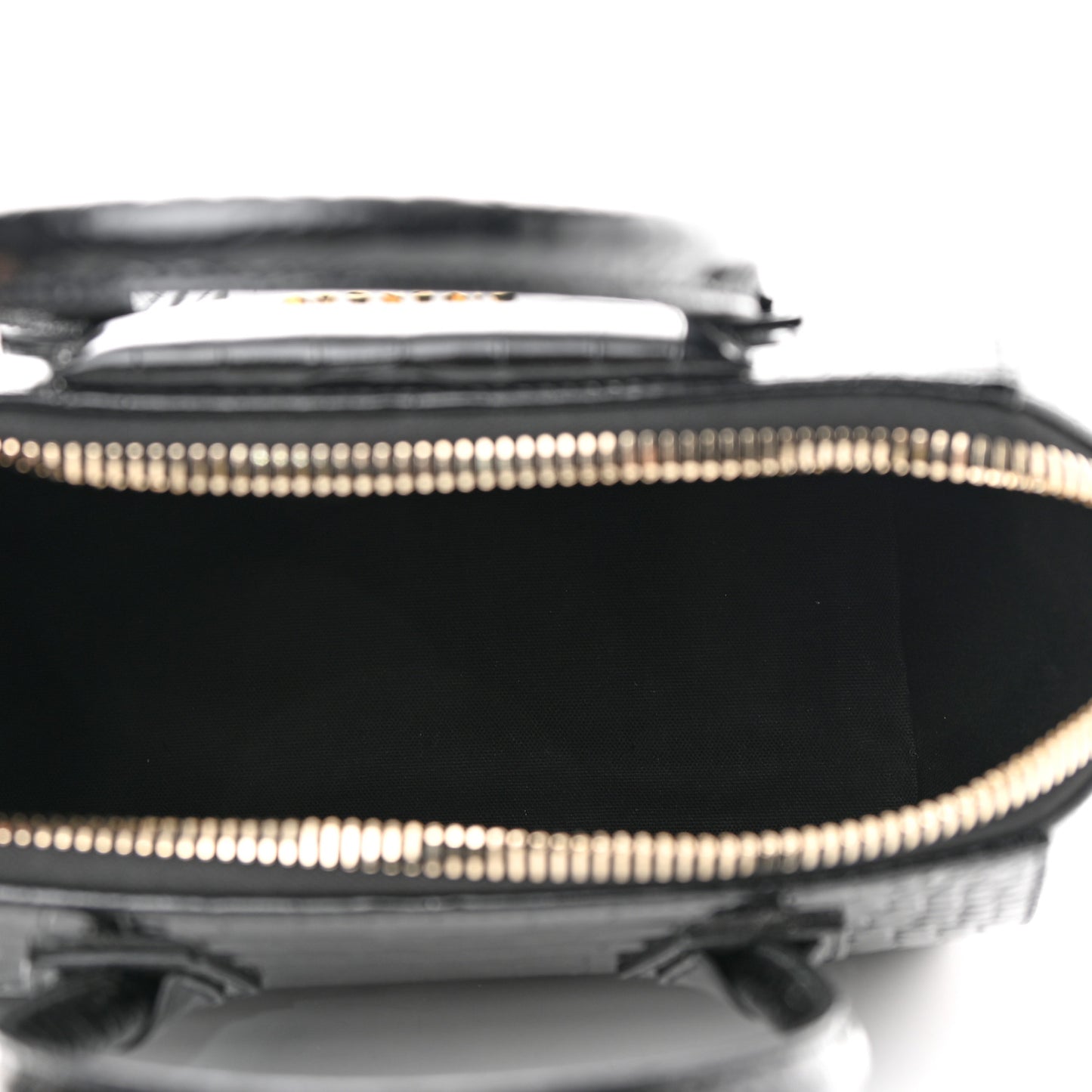 Calfskin Crocodile Embossed Small Antigona Black