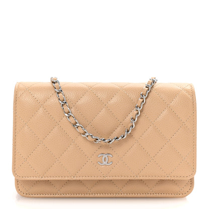 Chanel Caviar Quilted Wallet on Chain WOC Beige 1 of 12
