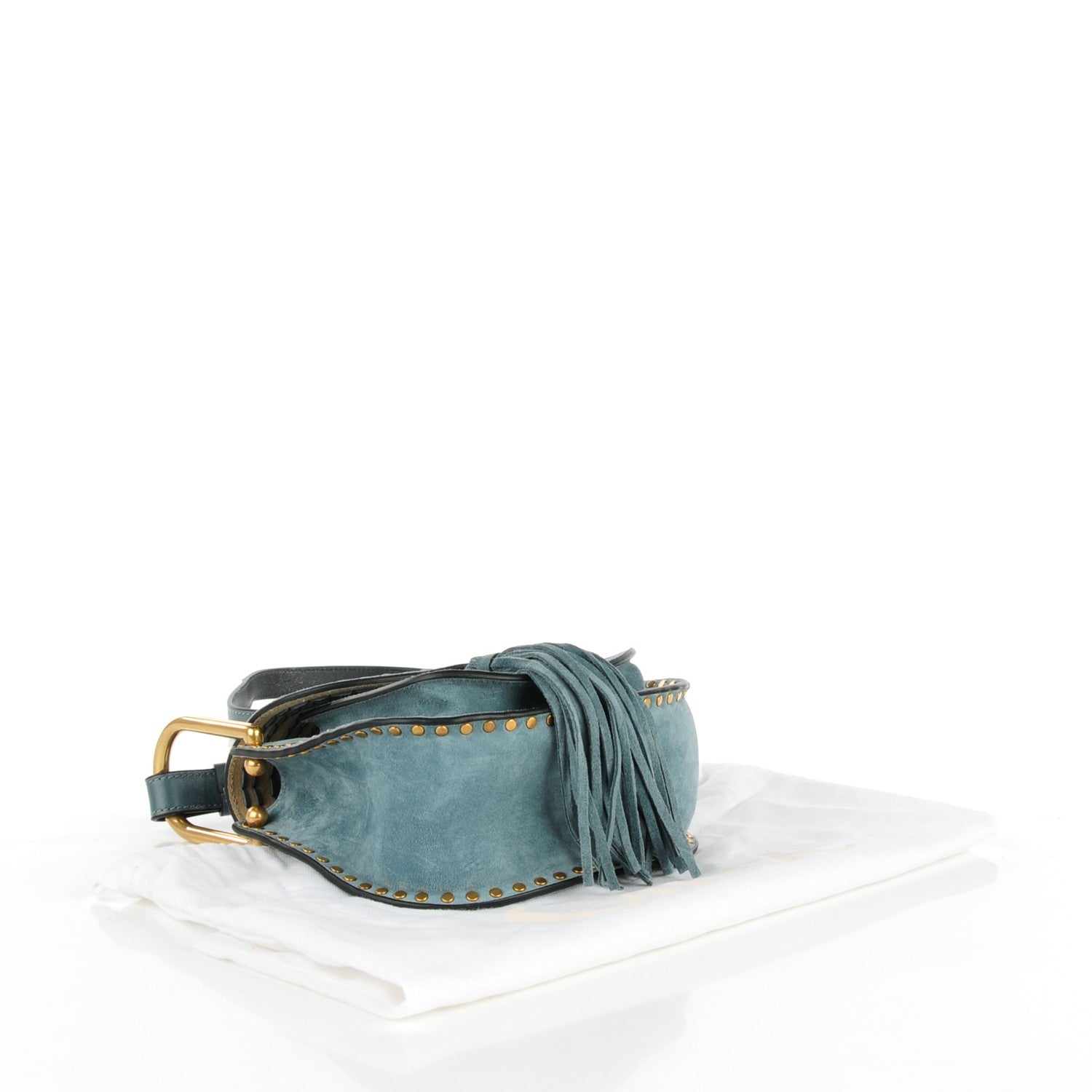 Chloe Suede Calfskin Braided Mini Hudson Shoulder Bag Cloudy Blue 4 of 8