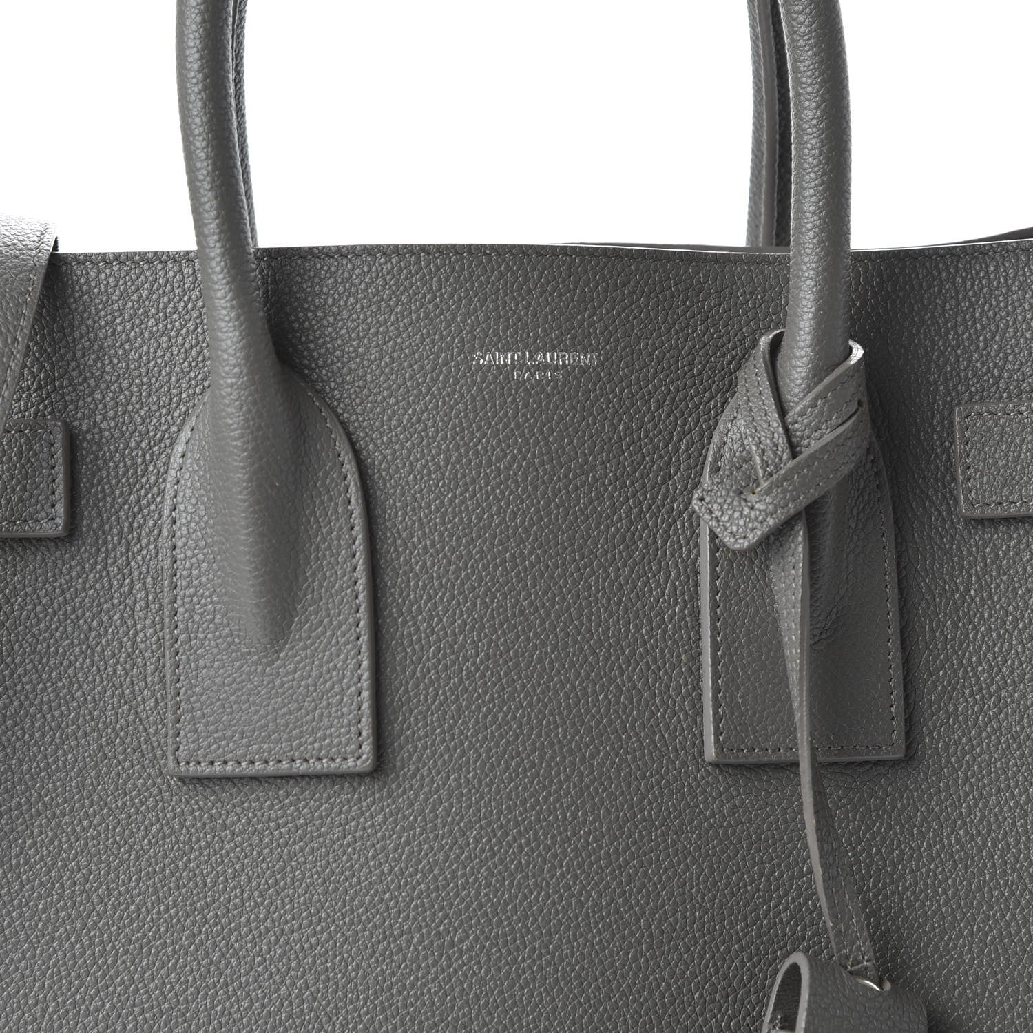 Saint Laurent Grained Calfskin Small Sac De Jour Fog 9 of 13