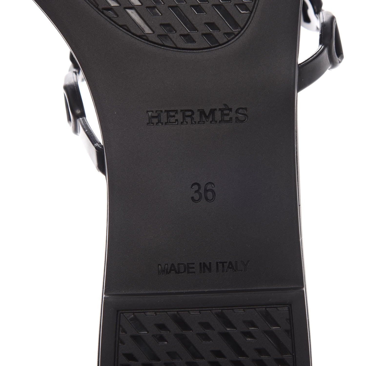 Hermes Rubber Chaine d'Ancre Rivage Sandals 36 Black 6 of 8