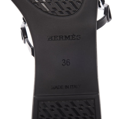 Hermes Rubber Chaine d'Ancre Rivage Sandals 36 Black 6 of 8