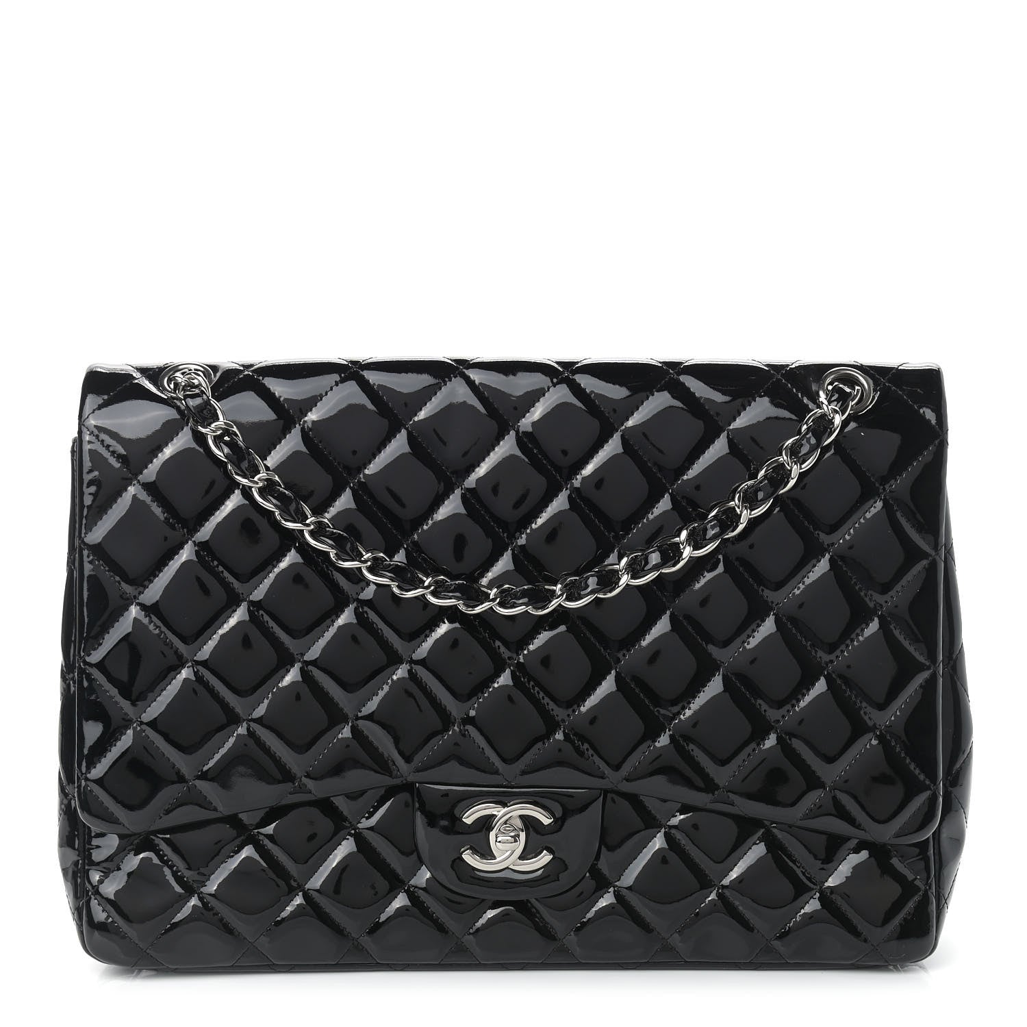 Chanel Patent Quilted Maxi Single Flap Black 1 of 11