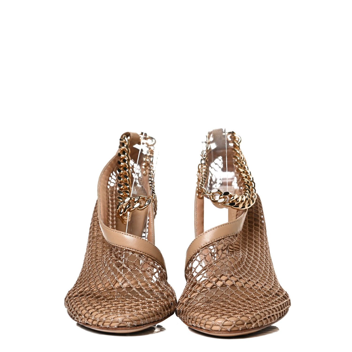 Bottega Veneta Mesh Nappa Chunky Chain Sandals 36 Beige Pony 2 of 8