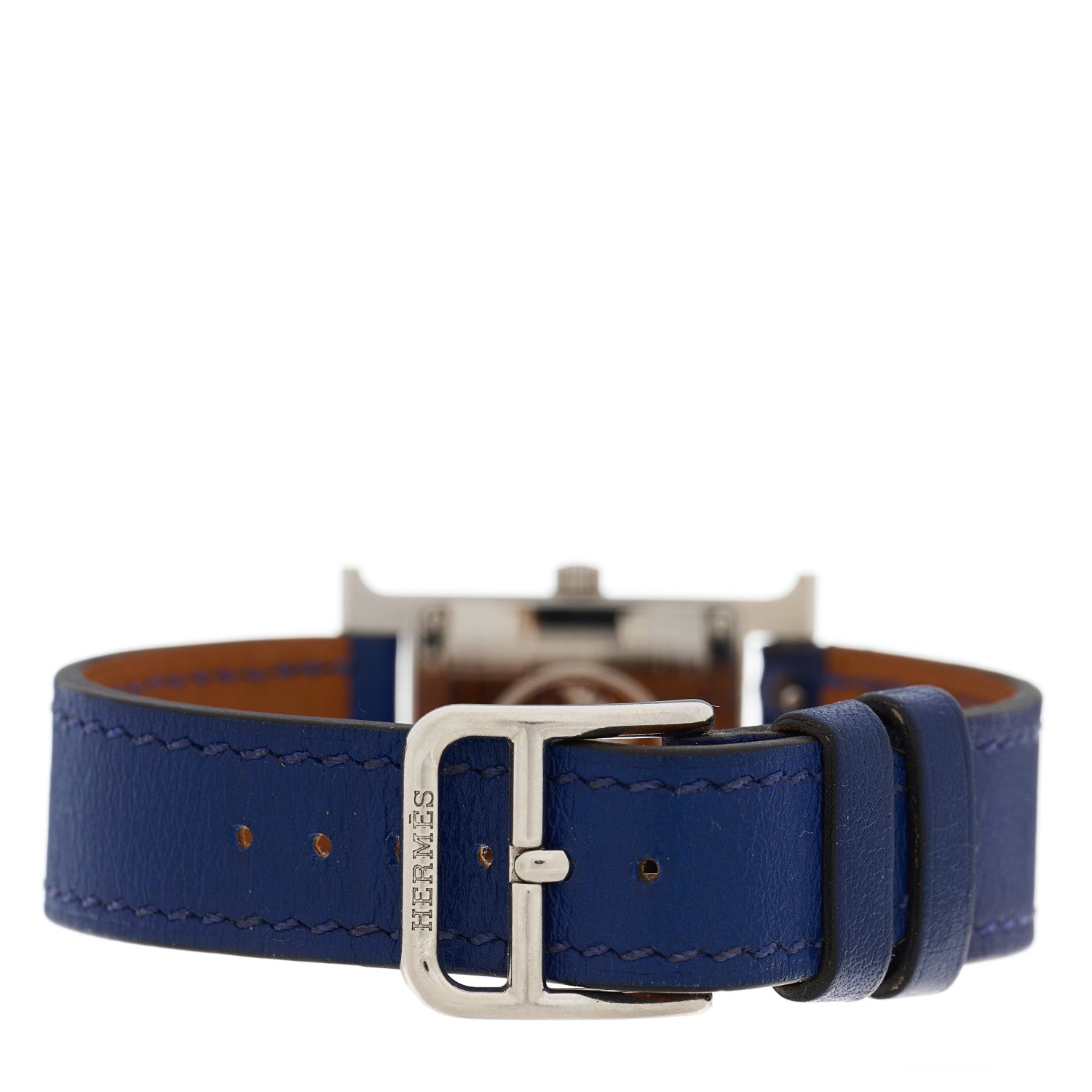 Hermes Stainless Steel Swift 21mm Heure H Hour Quartz Watch Bleu Navy 3 of 7