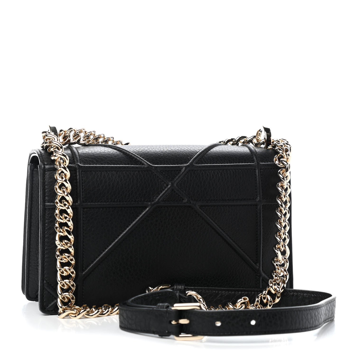 Christian Dior Grained Calfskin Small Diorama Flap Bag Black 4 of 8