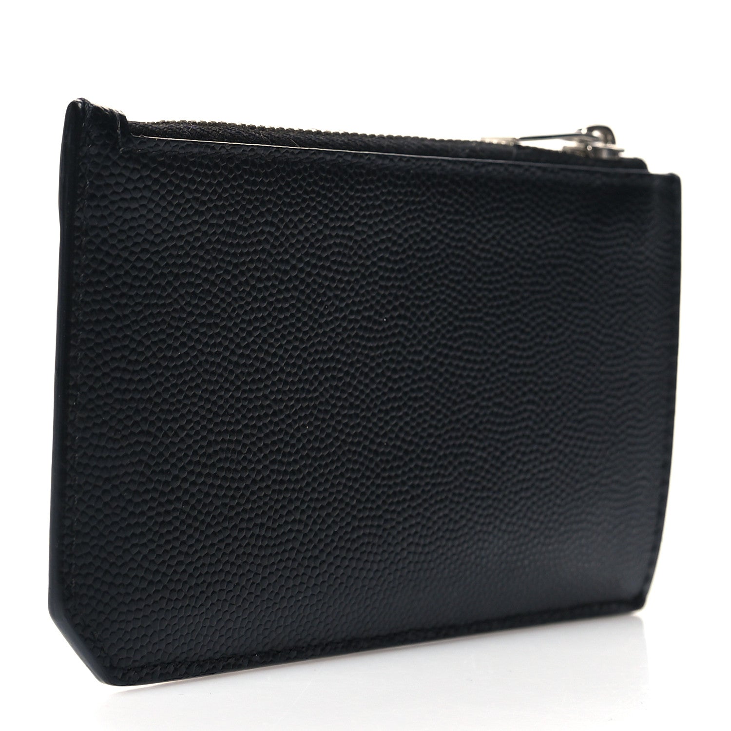 Saint Laurent Grained Calfskin 5 Fragments Zip Pouch Card Holder Black 3 of 8
