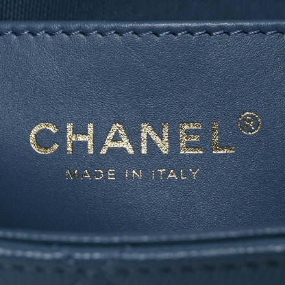Chanel Caviar Quilted Camellia Chain Around Backpack Blue 6 of 11