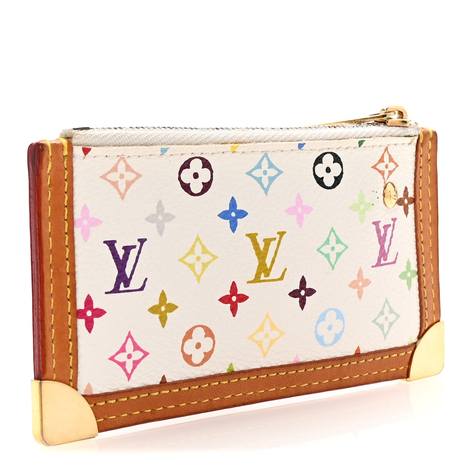 Louis Vuitton Monogram Multicolor Key Pouch White 3 of 6
