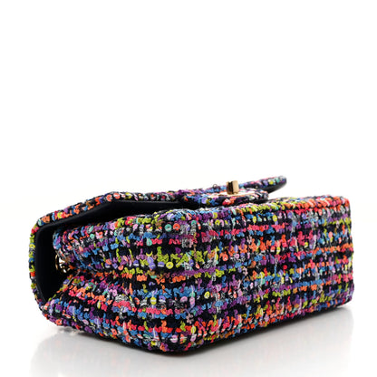 Chanel Tweed Quilted Mini Rectangular Flap Navy Blue Multicolor 4 of 10