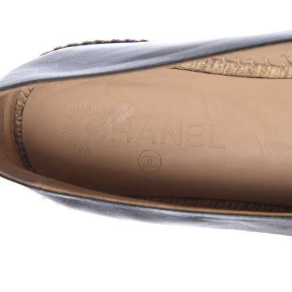 Chanel Lambskin CC Espadrilles 40 Black 8 of 13