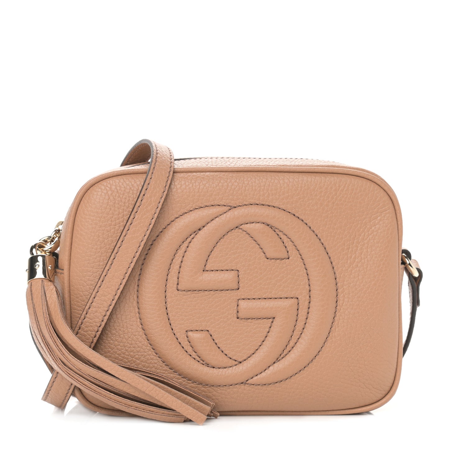 Pebbled Calfskin Small Soho Disco Bag Camelia