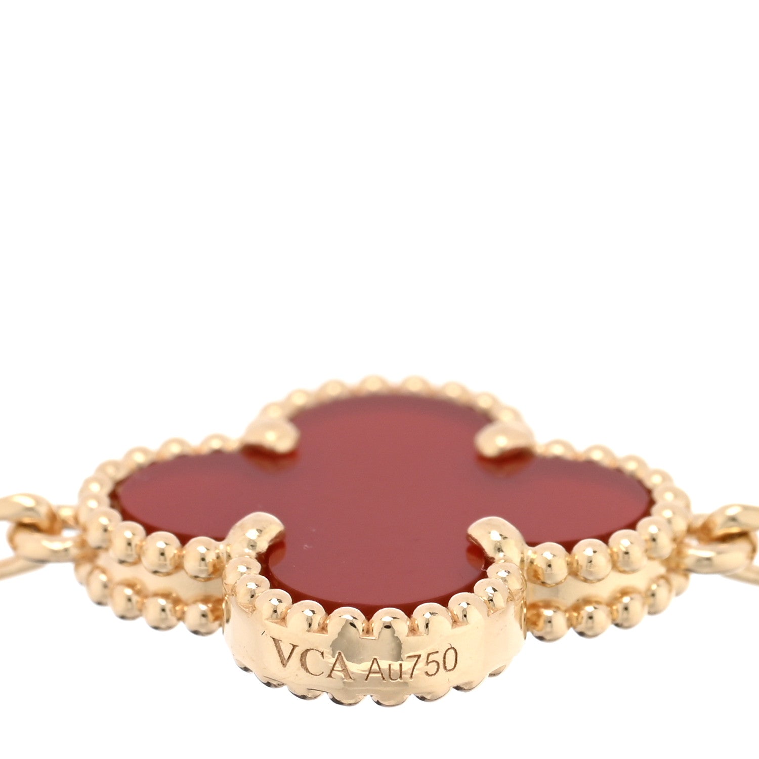 Van Cleef & Arpels 18K Yellow Gold Carnelian 5 Motifs Vintage Alhambra Bracelet 3 of 4