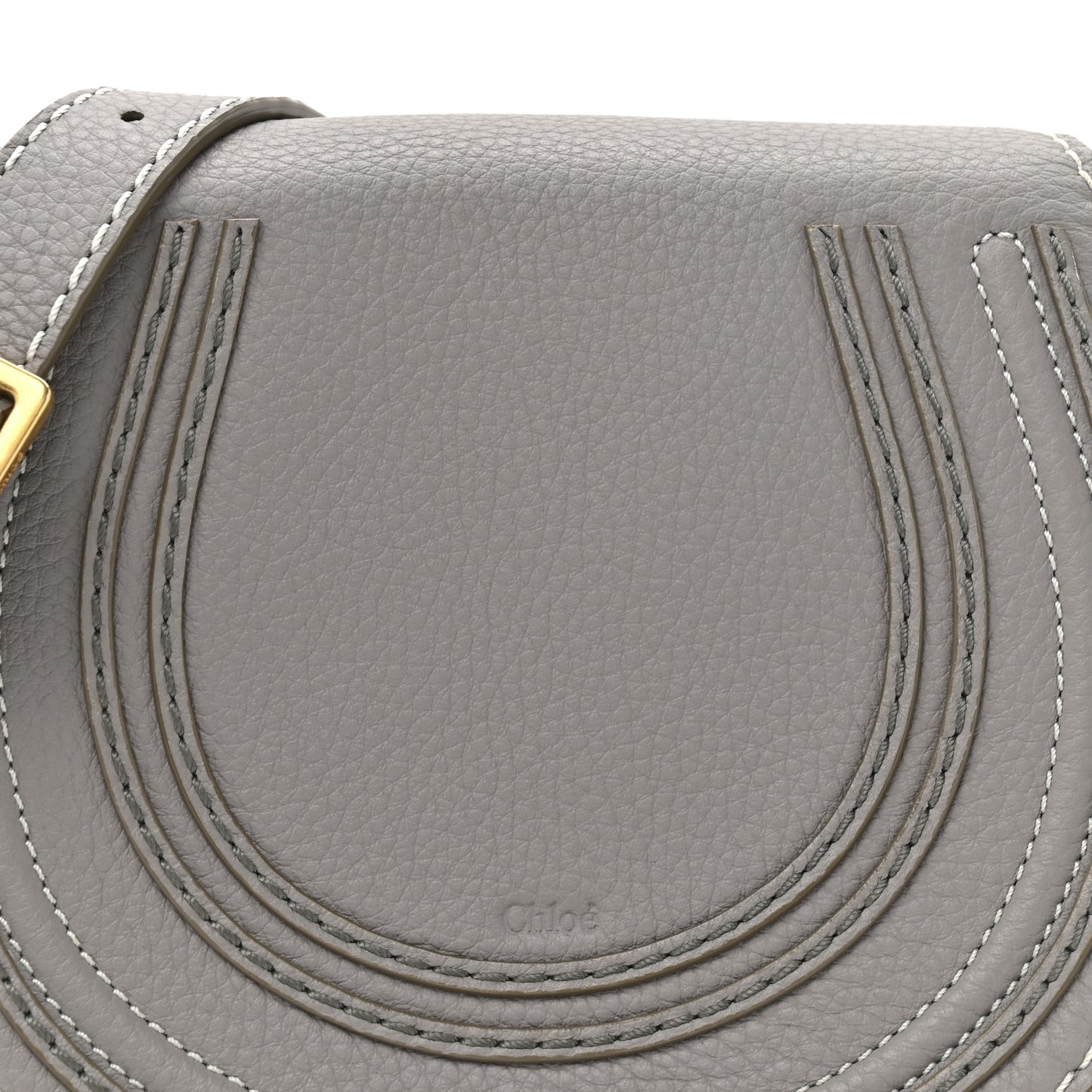 Grained Calfskin Small Marcie Saddle Bag Cashmere Grey
